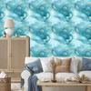 Wallpaper Ink turquoise, celadon, sea green and green 50x1000