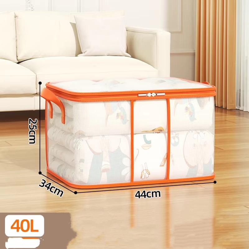 Большие прозрачные сетчатые сумки для хранения одеял, пуховиков, одежды, складной органайзер под кровать, для переезда, домашнего использования, организации