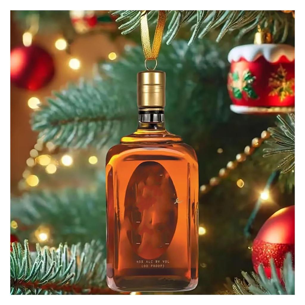 2025 Whiskey Advent Calendar with  2D Flat Arcylic 24pcs Pendant Christmas Countdown Calendar for Home/Office/Tree Xmas Decor