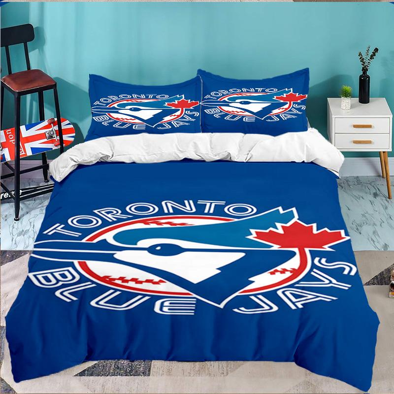 Постельное белье Toronto Jays, 3 предмета, Включает 1 пододеяльник и 2 наволочки, Идеальный подарок на Рождество, Подходит для спальни, общежития