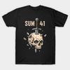 Мужская черная футболка с принтом Sum 41 Череп Меч Печать на бумаге для трансфера без вырезания Хлопковая футболка