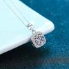 D Color GRA  2ct Moissanite Necklace Pendant for Women Classic Square Female Necklace S925 Sterling Silver Wedding Jewelry