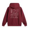 Li Ning Sports Fashion Series American Retro Fleece Loose Hooded Printed Letter Casual Sweatshirt Women sweatshirt Bicycle-Red AWDU923-15