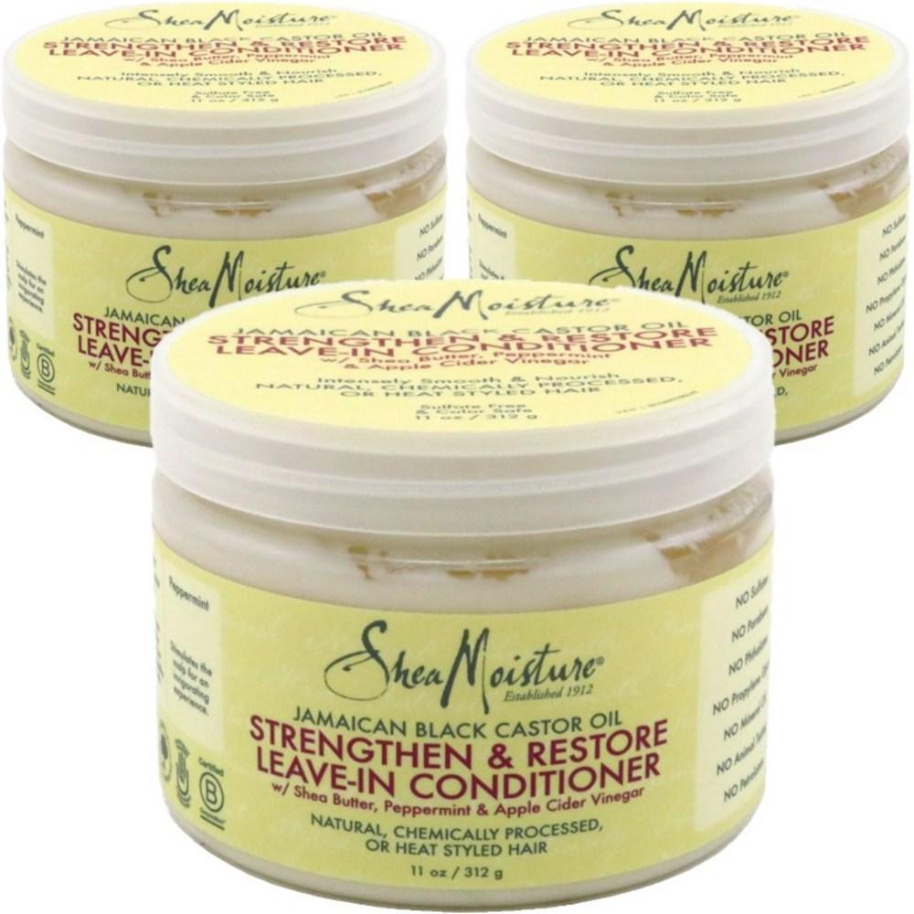 Shea Moisture Ямайское черное касторовое масло несмываемый кондиционер 325 мл 3 шт.