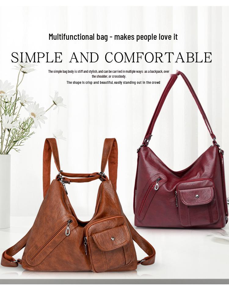 Женский модный вместительный рюкзак-сумка через плечо 2025