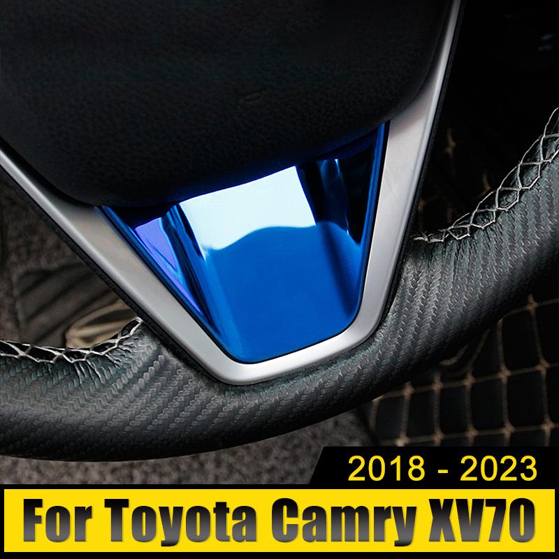 Для Toyota Camry XV70 2018-2021 2022 2023 Нержавеющая сталь рулевое колесо автомобиля кнопки панель отделка чехол крышка наклейки аксессуары