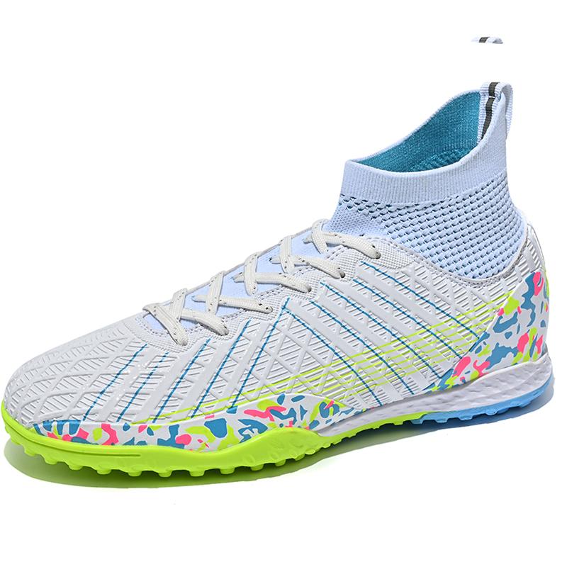 32-45unisex Football Shoes High-top Elastic Socks PVC Rubber Soft Bottom TFFootball Shoes Men's Special Children Competition Training Football Shoes