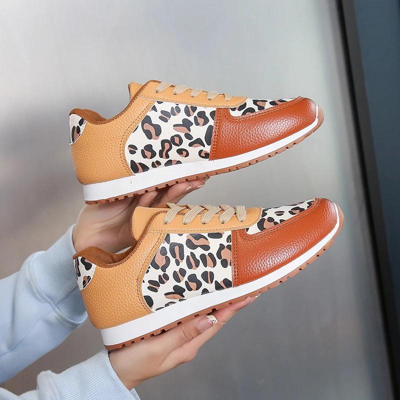 Spring and Autumn Sports Shoes Casual Board Shoes Women 2025 New PU All Soft Soles Plus Training Shoes