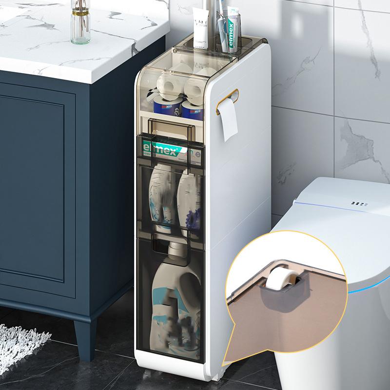 Шкаф для хранения в ванной комнате, узкий высокий шкаф для хранения, водонепроницаемая коническая полка, водонепроницаемый органайзер для хранения туалетной бумаги, органайзер для ванной комнаты