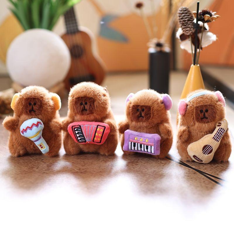 Plush Capybara Keychain With Music Design For Kids And Teens