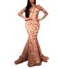 Весна новинка европейская и американская женская одежда сексуальное платье с пайетками лепесток узкое бедра банкетное вечернее платье