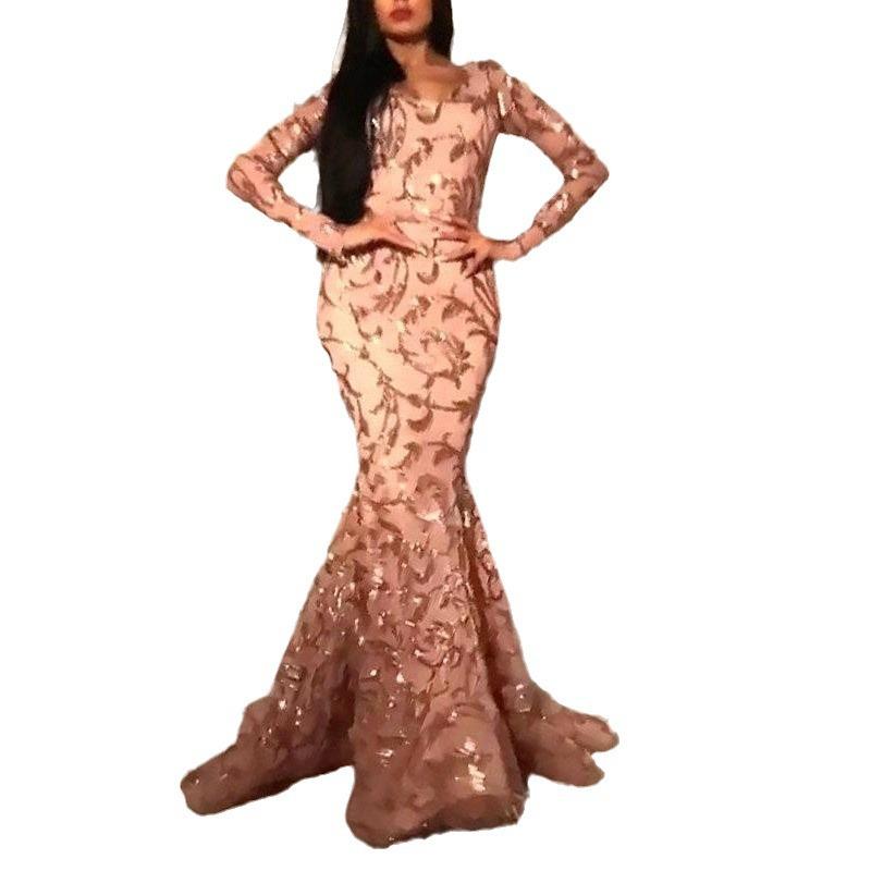 Весна новинка европейская и американская женская одежда сексуальное платье с пайетками лепесток узкое бедра банкетное вечернее платье