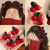 2 шт. Элегантная красная бусина вишня маленькая заколка-краб для фиксации выбившихся волос, милая заколка-топ, универсальные принцессные аксессуары для волос