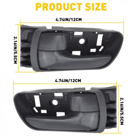 For 2004-2010 Toyota Sienna Door Handle Interior Inner Front Gray Left & Right