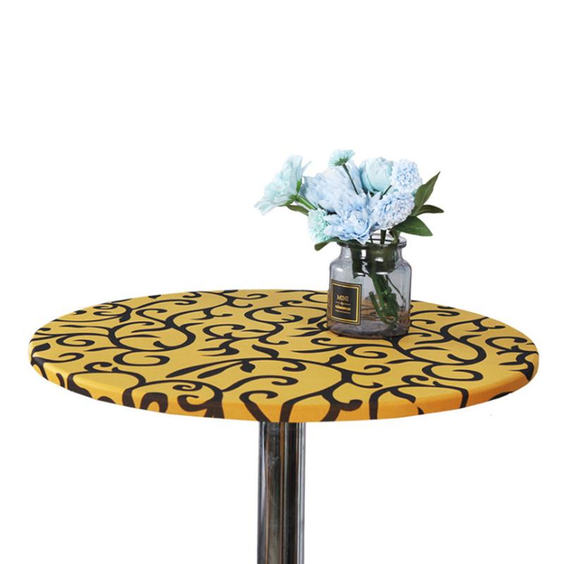 Круглая защитная скатерть из полиэстера, скатерть для общественного питания, накидка на стол с эластичной окантовкой 60-120 см, противоскользящая