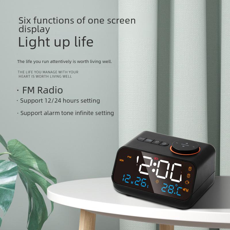 Многофункциональный светодиодный FM-радиобудильник с двумя будильниками, голосовым управлением и регулируемым звуком