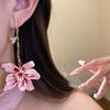 Zinc Zinc Alloy Floral Pendant Earrings with Leaf Stalk Stud Earrings Enamel Flower Drop Earrings  Vacation