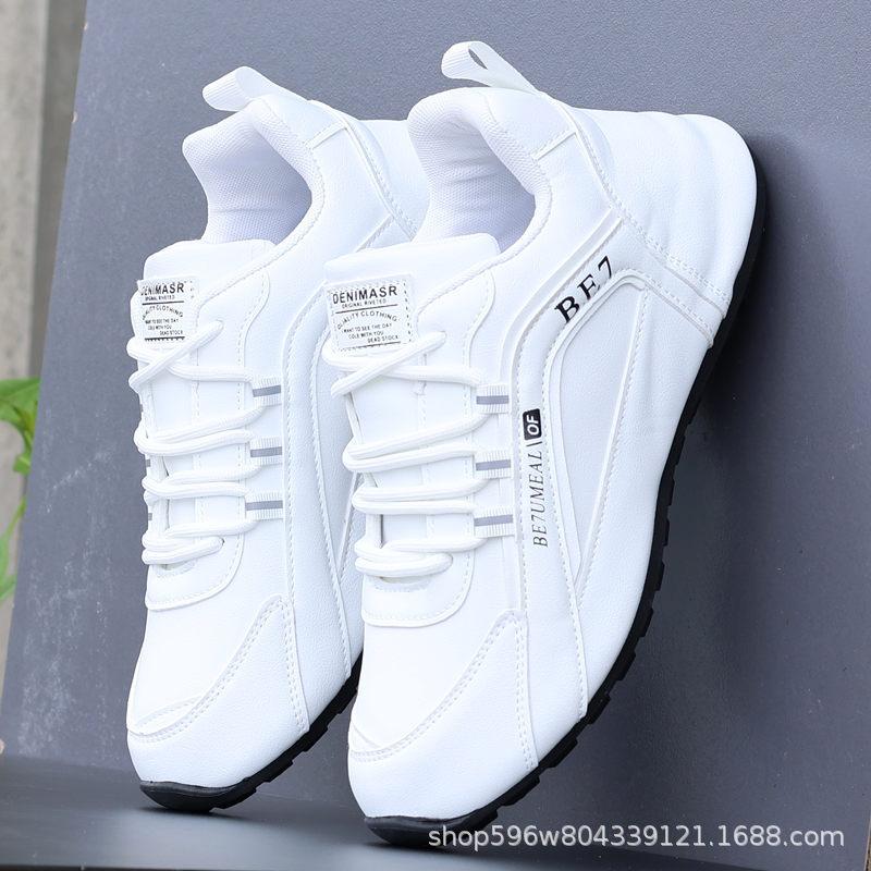 2024 новая осенне-зимняя коллекция, мужская обувь, кожаная спортивная обувь, универсальный тренд, водонепроницаемая мягкая подошва, беговая повседневная обувь
