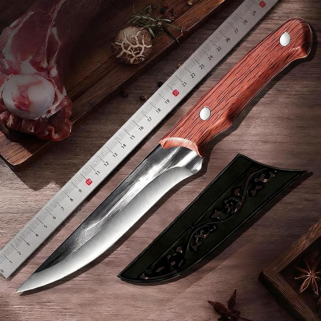 Professional kitchen boning knife, hand-forged high-hardness and sharp, butcher's cutting knife for slaughtering beef and mutton