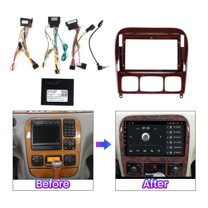 Для Mercedes Benz S-Class W220 1998 - 2005 Android Car Radio Screensaver Frame Dashboard Cable Canbus Decoder Installation Klt