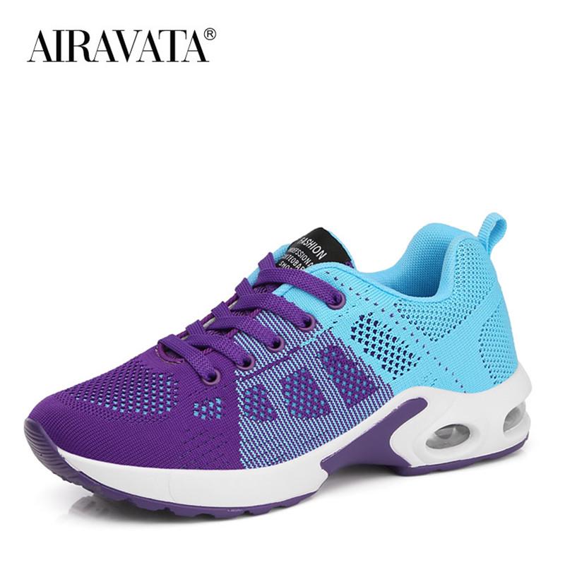 Женские легкие дышащие теннисные туфли, кроссовки на воздушной подушке с сеткой, повседневные кроссовки для улицы