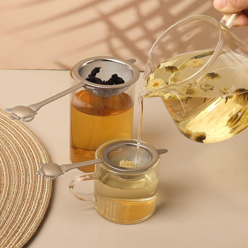Teapot Handle Fine Mesh Strainer Very Fine Mesh Cocktail Sieve Portable Tea Strainer for Kitchen