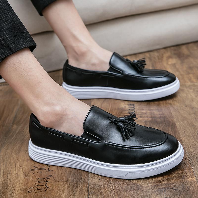 Fashion Men's Leather Fashion Men's Outdoor Walking Shoes Men Tassel Business Shoes Men Lightweight Non-Slip Casual Shoes Male Loafers