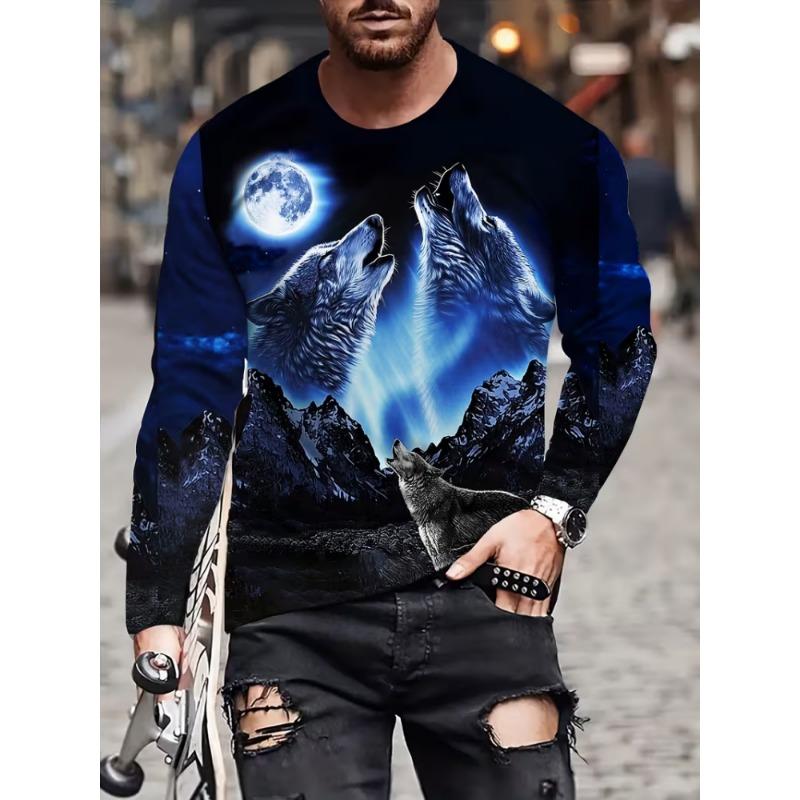 Men's Digital 3D Printed Round-neck Loose-Tee Shirt