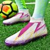 Football Boots Long Spikes High Ankle Soccer Shoes AG/TF Kids Outdoor Grass Cleats Soccer Boots Training Sport Football Shoes