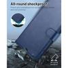 Protective Case - BOOLING - for Samsung Galaxy S25 Ultra - Navy Blue Leather Effect - Shockproof - Practical