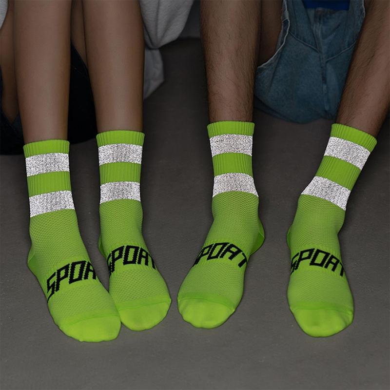 Cycling Socks Reflective Socks Cycling Bicycle Socks Men Novelty Night Cycling Reflective Socks Bike Football Sport Sock