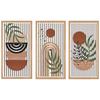 3Pcs Bohemian Wooden Wall Art, Multi-Purpose Decor for Bedroom, Living Room & Office, Wall Hanging Artwork Decoration, 2D Flat