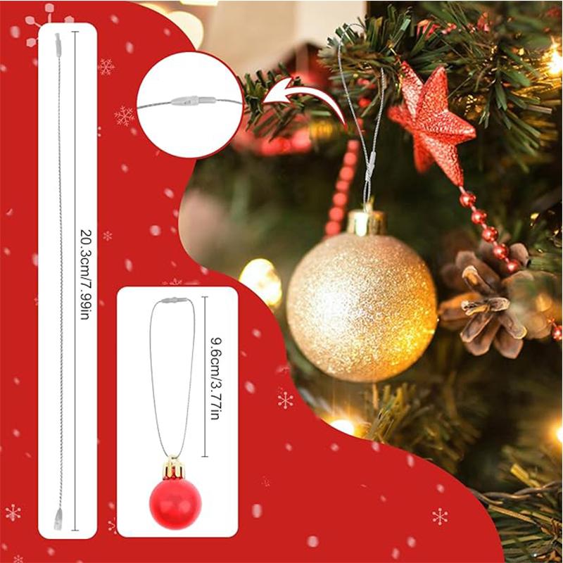 20 см 100 шт. Веревочки для рождественских шаров Золотые ленточные крючки для подвесок на рождественскую елку Домашняя вечеринка Новый год 2025 Украшение