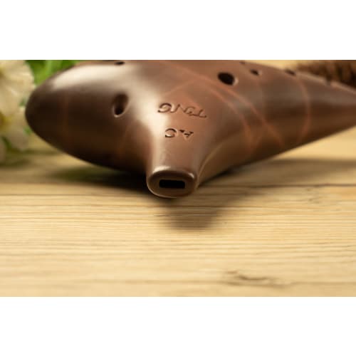 TNG Ocarina, Brown, 12-Hole, AC Single, with Case, Premium Quality, for Wind Instruments, Purple Sand