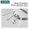 MR.GREEN Portable Manicure Set Pedicure Kit Stainless Steel Nail Clippers Tool Travel Grooming Case Gift Box Nail Scissors Set