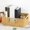 Корзина для хранения с плетением под ротанг, водонепроницаемый ПП-материал, плетеная корзина для ванной, спальни, игрушек, книг, закусок