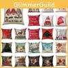 Festive Christmas Xmas Linen Cushion Cover With Elegant Single Side Printing Design