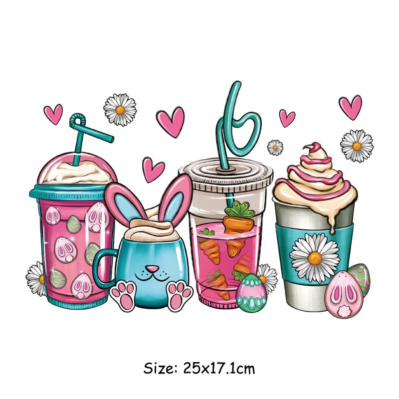 Пасхальный день, термонаклейка для одежды, термопресс, аппликация, футболка, железная нашивка, кролик, сделай сам, швейные поделки