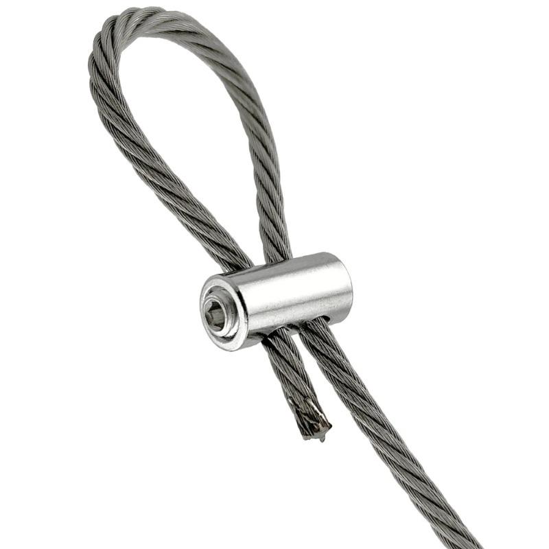 10/20pcs Double Hole Wire Rope Locks,1-3mm Cable Clamps,Stainless Steel Cable Fastener,Adjustable Screw Metal Clip Sling Fitting
