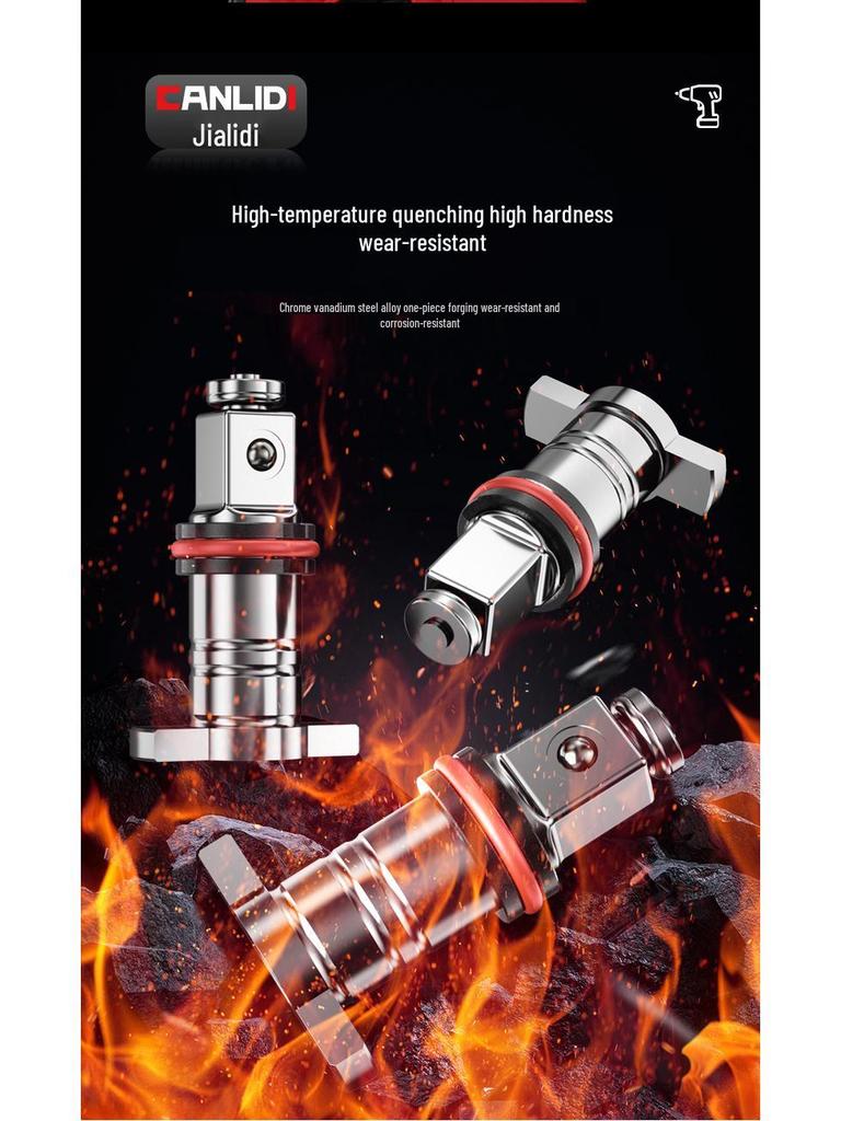 Насадка-переходник для электрического гайковерта двойного назначения: Многоцелевой адаптер и набор квадратных сверл/отверток.