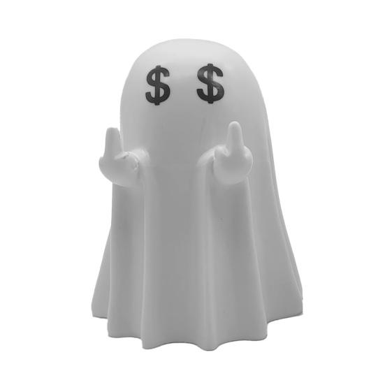 Хэллоуин Фигурка Призрака Средний Палец Украшение Призрак Смола Показать Палец Статуэтка Призрака для Стола Дома Офиса Ванной