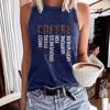 Топ без рукавов с круглым вырезом и принтом букв, повседневный, на весну и лето