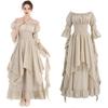 Women's Lace Flared Off The Shoulder Sleeve Retro Gothic Long Dress Ball Princess Skirt