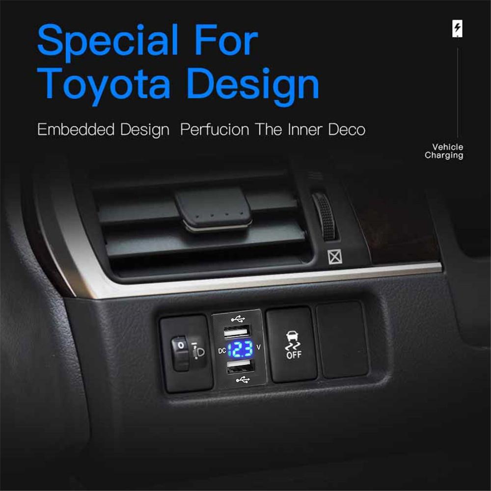 Двойной USB автомобильный зарядник для гнезда прикуривателя для Toyota 12-24 В Автомобильный зарядник Адаптер питания для автомобиля для мобильного телефона