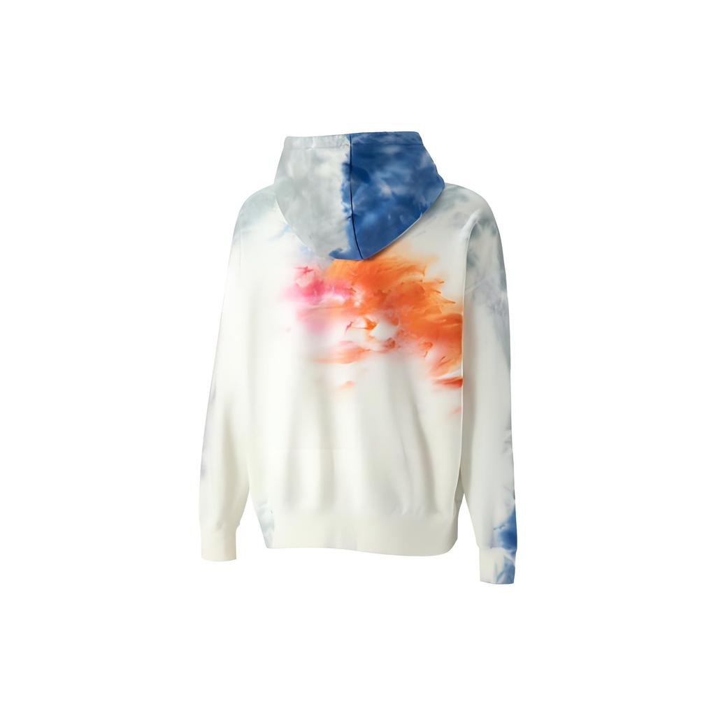 Puma Mmq Series Tie Dye Hoodie With Drawstring Unisex Tops White 539575-02