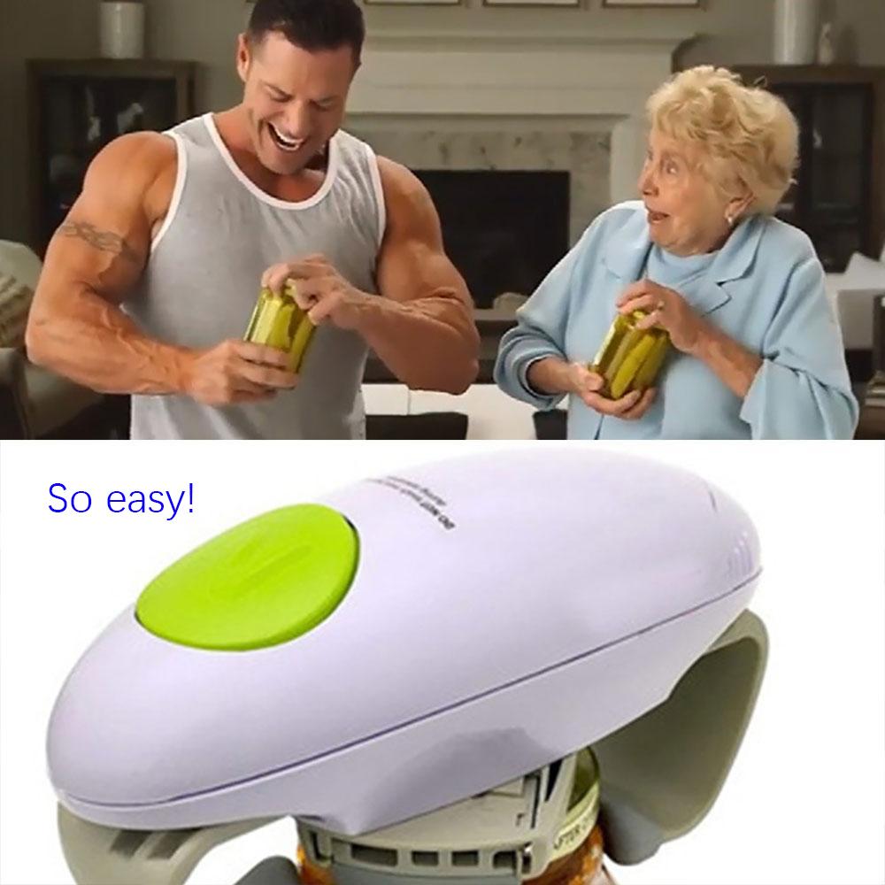 Электрическая открывалка для банок для слабых рук, Автоматическая открывалка для банок для пожилых людей с артритом, Кухонный гаджет, открывалка без помощи рук