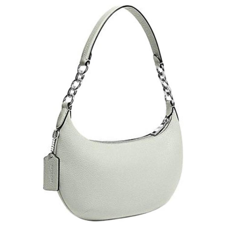 New COACH Cow Leather Crescent Bag, Shoulder Bag, Handbag, Shoulder Bag Women's Light Green CE619-SVONE