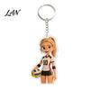 Decorative Bag Pendant Acrylic Volleyball Girl Keychain, Cartoon Player Car Key Sports Themed Ring Ring, Keychain School Bags Backpacks Purses Charm