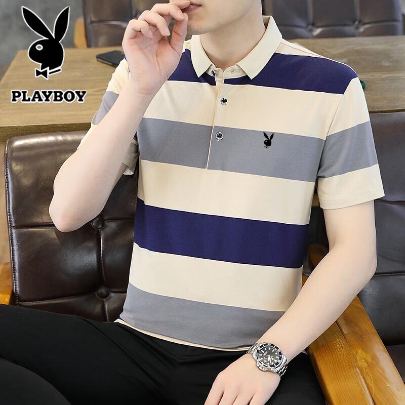 PLAYBOY Мужская клетчатая футболка-поло с коротким рукавом