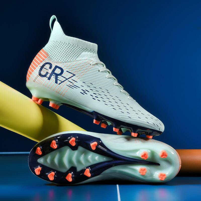 111 student football shoes men's and women's high-top spikes AG broken nails TF youth training competition sports shoes